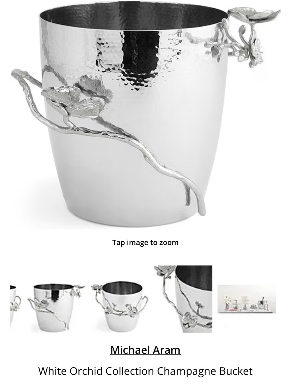 Michael Aram Silver White Orchid Champagne Cooler
